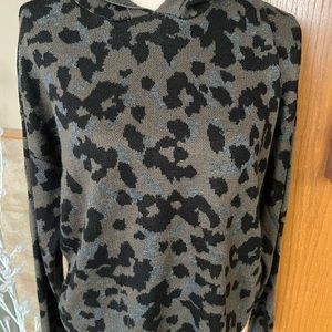 Women’s Anthropologie Hooded Leopard Sweater